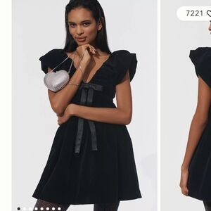 Endless Rose Velvet Bow Mini Dress